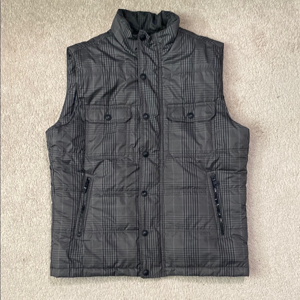 Men's Gray Quilted Puffer Vest